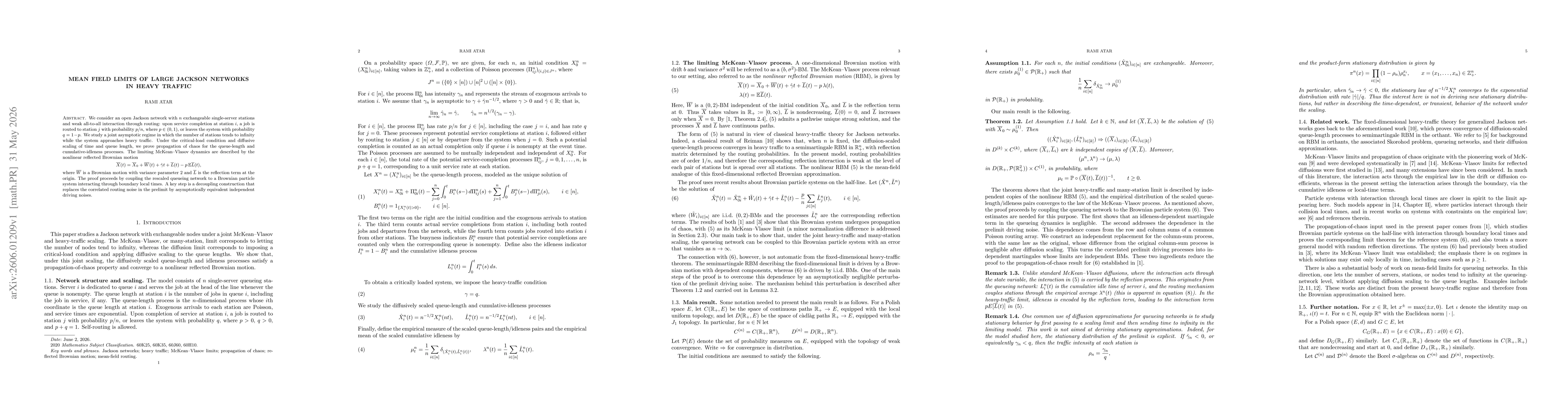 Thumbnail for Mean field limits of large Jackson networks in heavy traffic