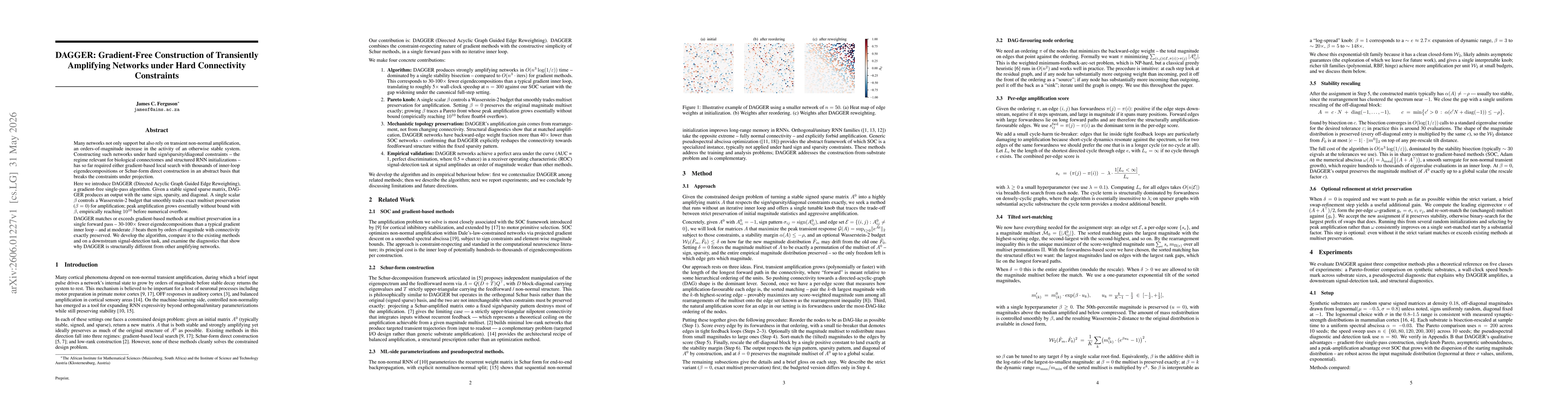 Thumbnail for DAGGER: Gradient-Free Construction of Transiently Amplifying Networks under Hard Connectivity Constraints