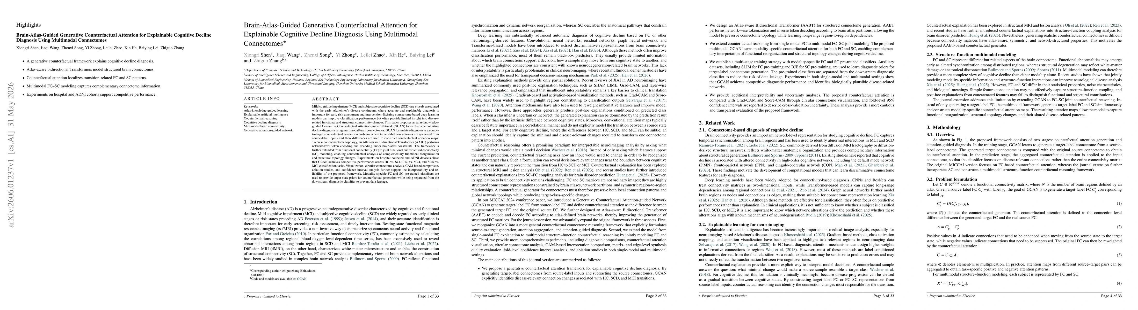 Thumbnail for Brain-Atlas-Guided Generative Counterfactual Attention for Explainable Cognitive Decline Diagnosis Using Multimodal Connectomes