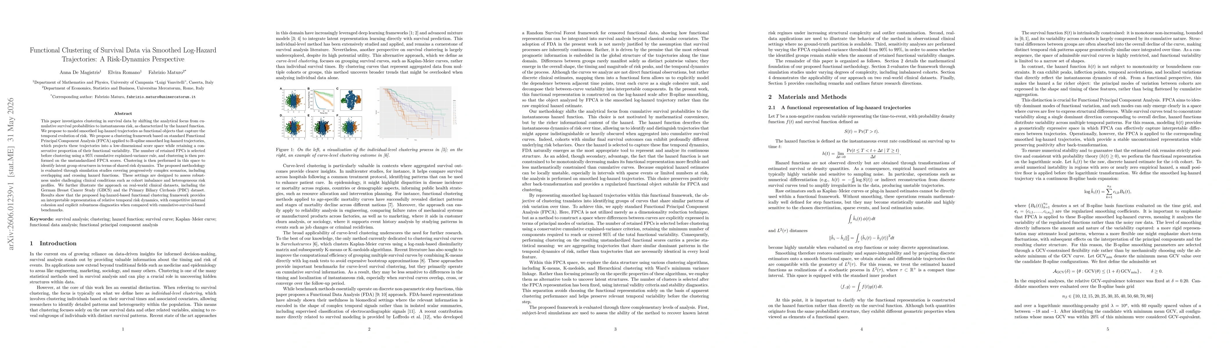 Thumbnail for Functional Clustering of Survival Data via Smoothed Log-Hazard Trajectories: A Risk-Dynamics Perspective