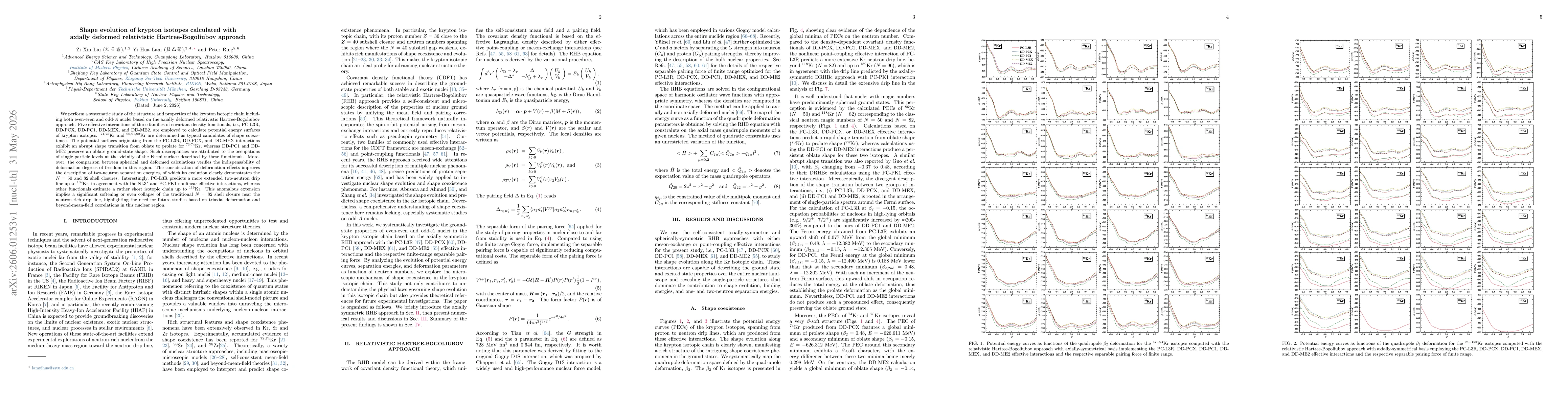 Thumbnail for Shape evolution of krypton isotopes calculated with axially deformed relativistic Hartree-Bogoliubov approach