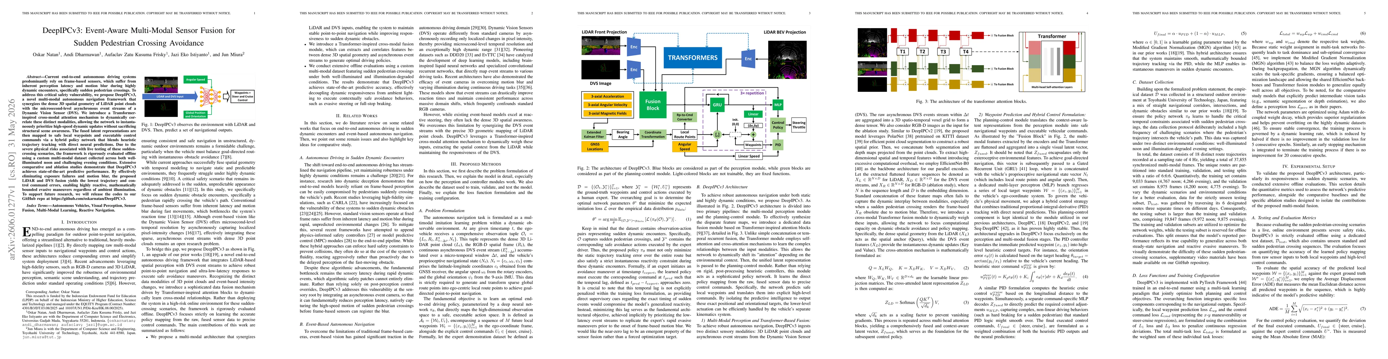 Thumbnail for DeepIPCv3: Event-Aware Multi-Modal Sensor Fusion for Sudden Pedestrian Crossing Avoidance