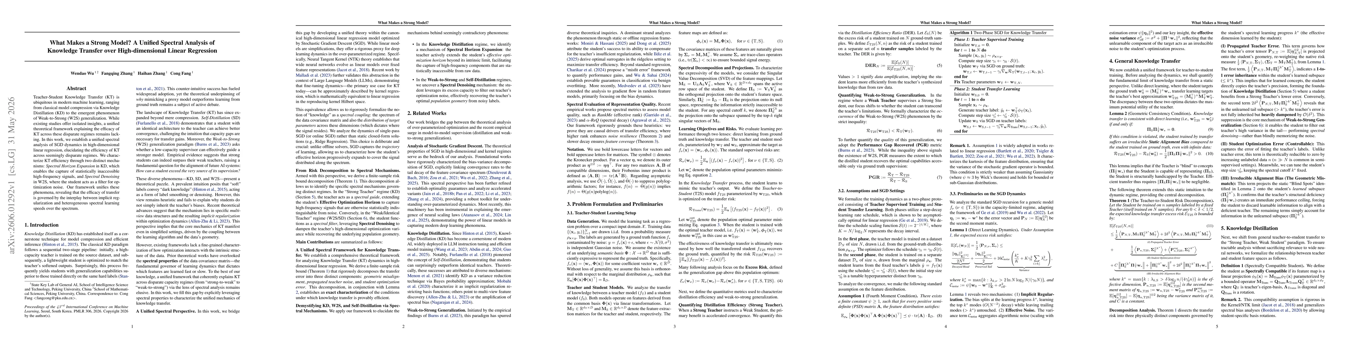 Thumbnail for What Makes a Strong Model? A Unified Spectral Analysis of Knowledge Transfer over High-dimensional Linear Regression