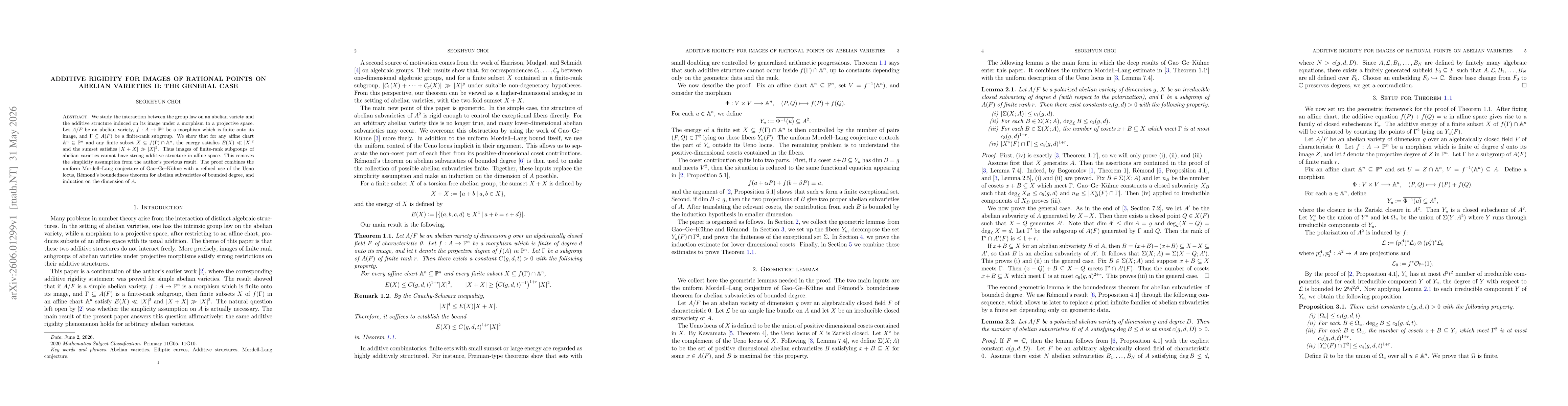Thumbnail for Additive Rigidity for Images of Rational Points on Abelian Varieties II: The General Case
