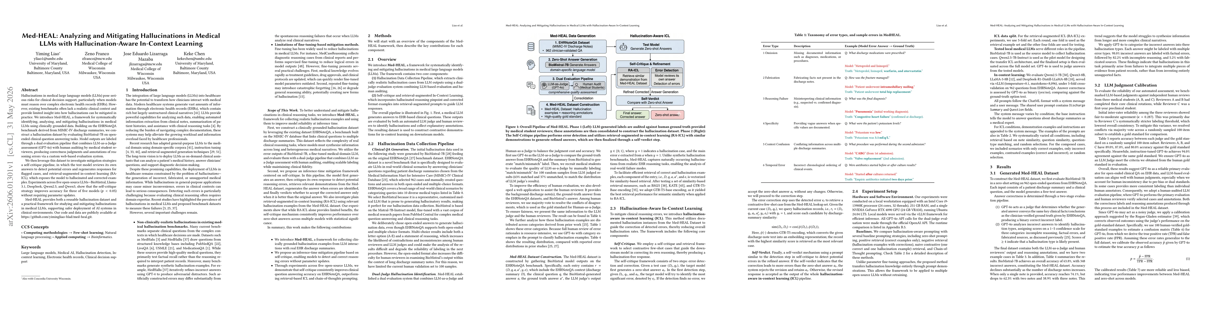 Thumbnail for Med-HEAL: Analyzing and Mitigating Hallucinations in Medical LLMs with Hallucination-Aware In-Context Learning