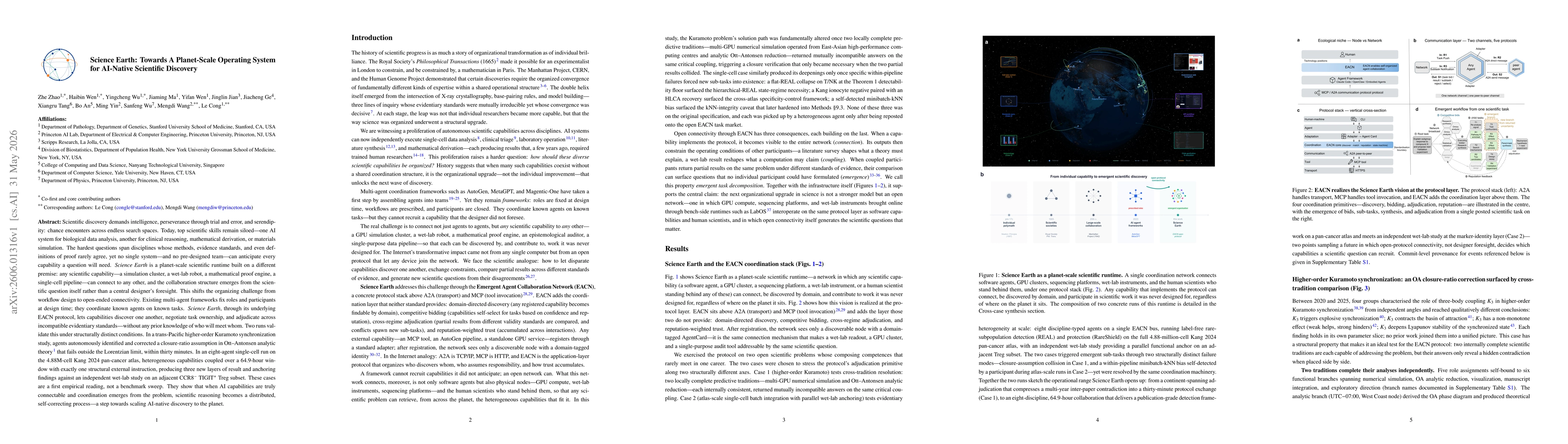 Thumbnail for Science Earth: Towards A Planet-Scale Operating System for AI-Native Scientific Discovery