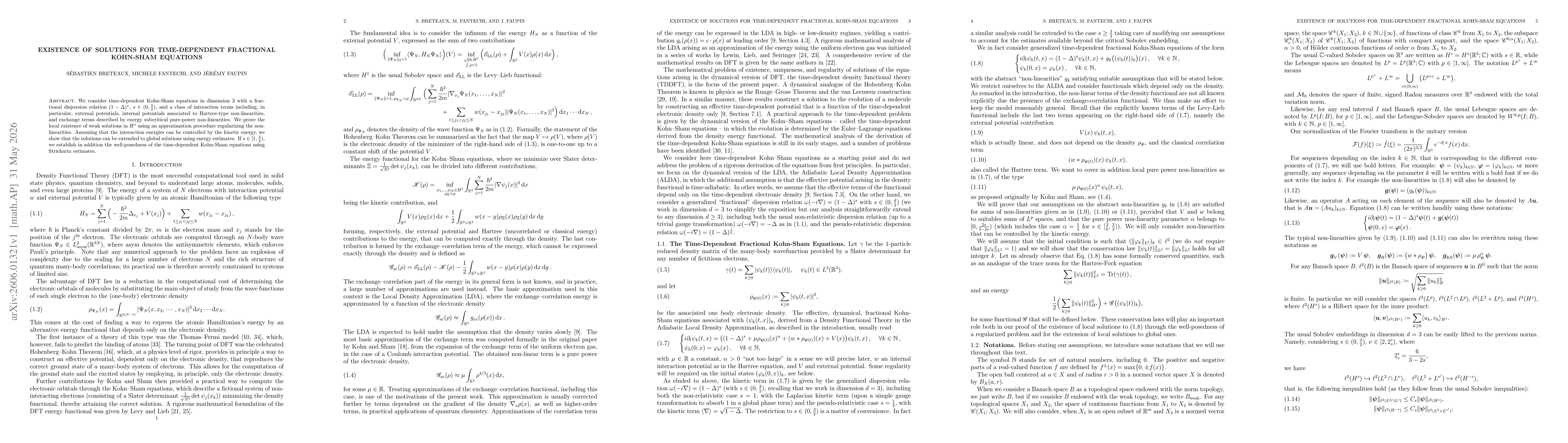 Thumbnail for Existence of Solutions for time-dependent fractional Kohn-Sham Equations