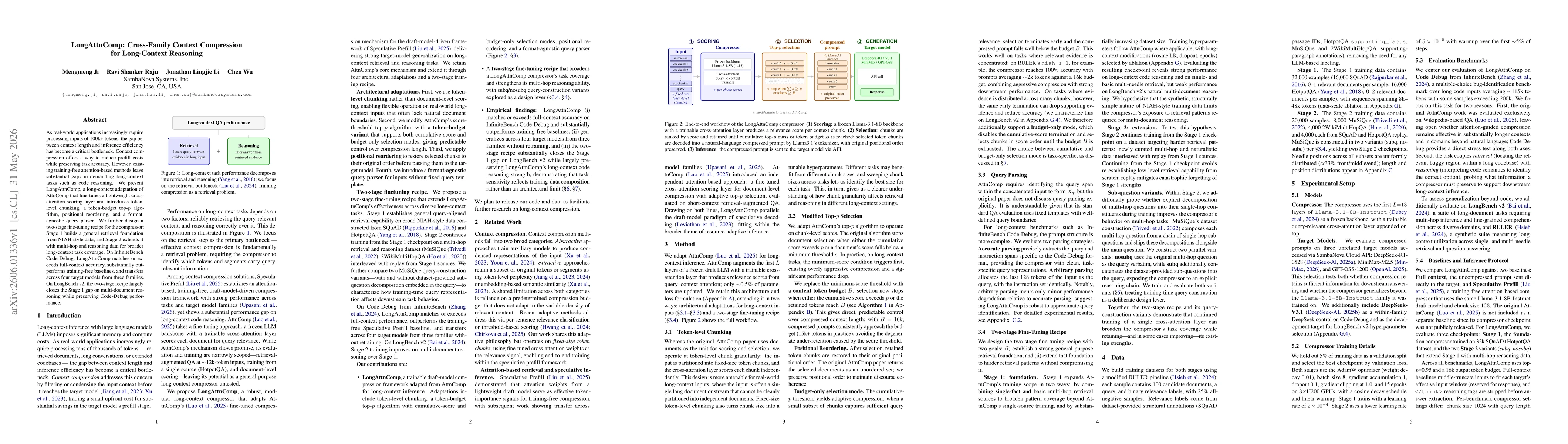 Thumbnail for LongAttnComp: Cross-Family Context Compression for Long-Context Reasoning