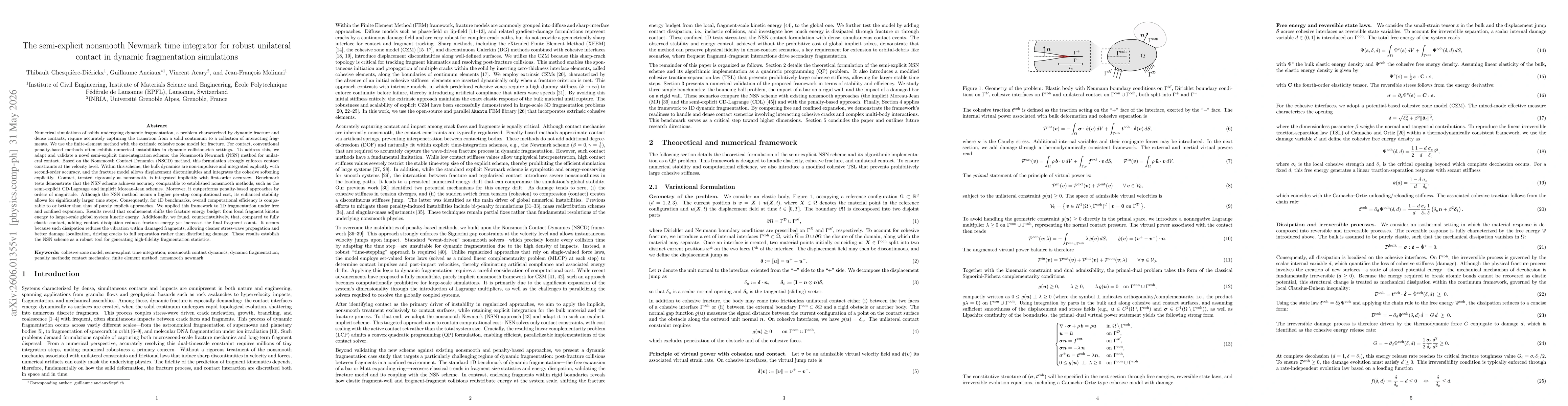 Thumbnail for The semi-explicit nonsmooth Newmark time integrator for robust unilateral contact in dynamic fragmentation simulations