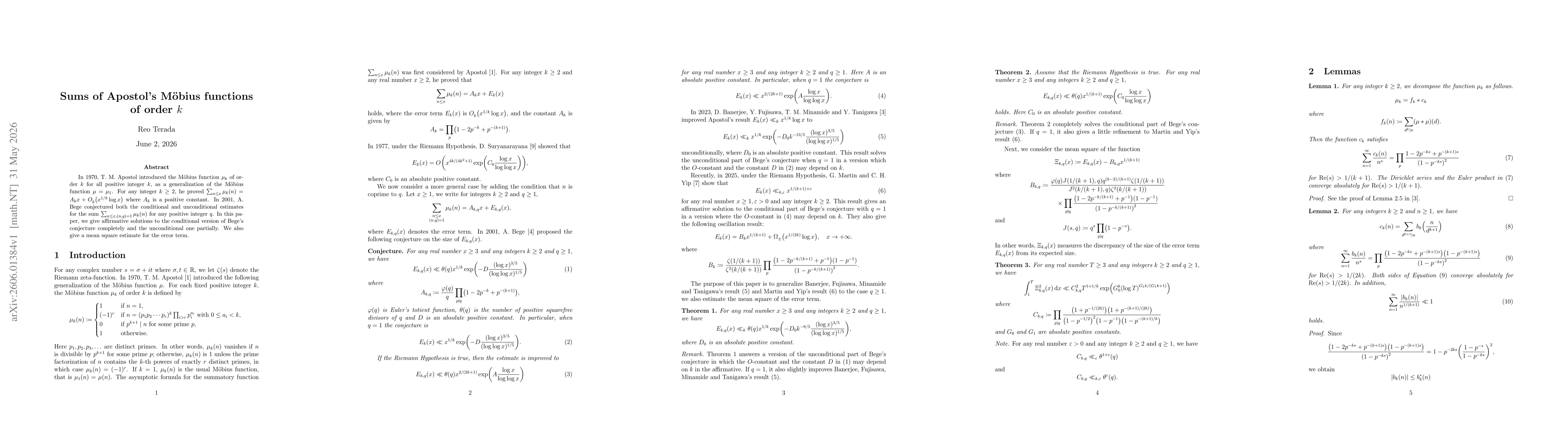 Thumbnail for Sums of Apostol's Möbius functions of order $k$