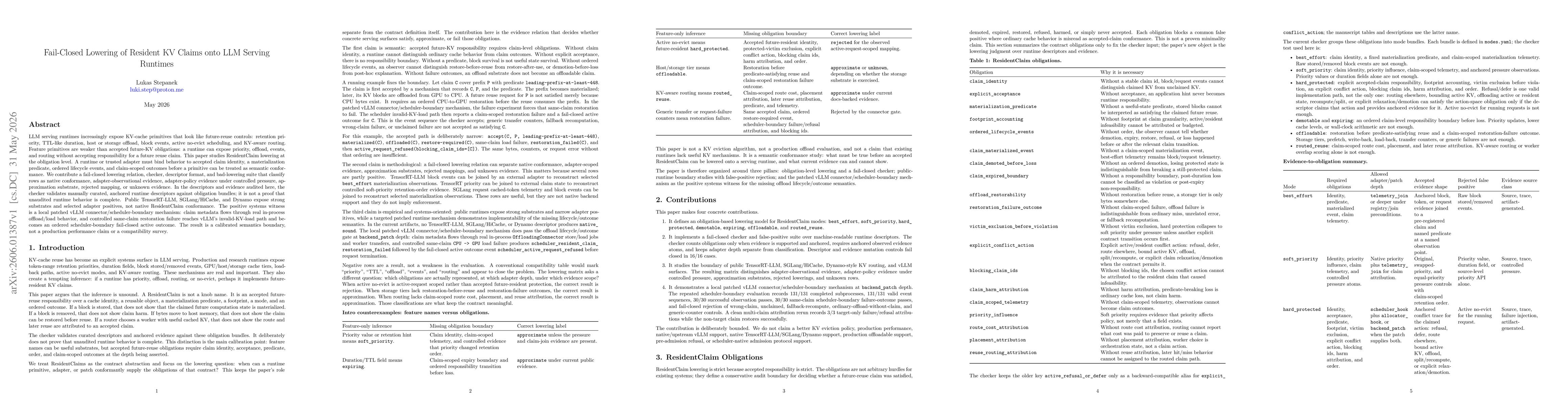Thumbnail for Fail-Closed Lowering of Resident KV Claims onto LLM Serving Runtimes