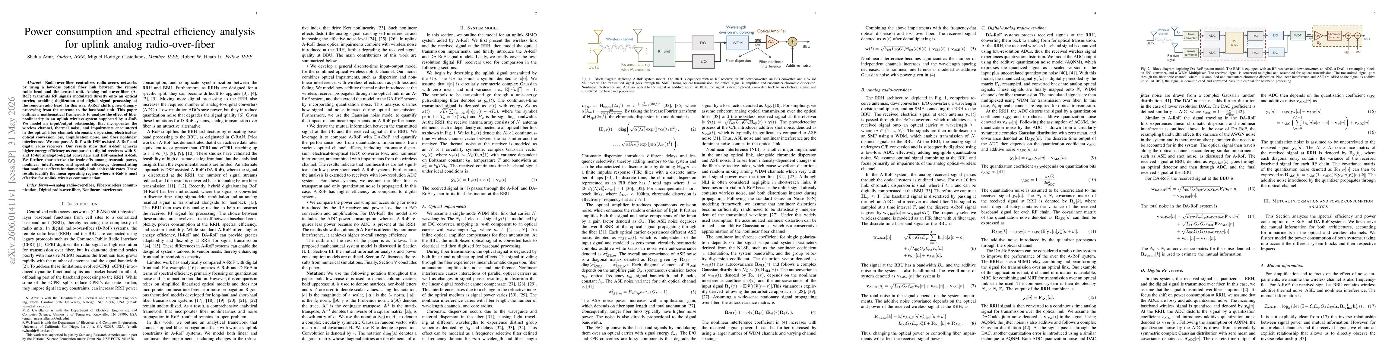 Thumbnail for Power consumption and spectral efficiency analysis for uplink analog radio-over-fiber