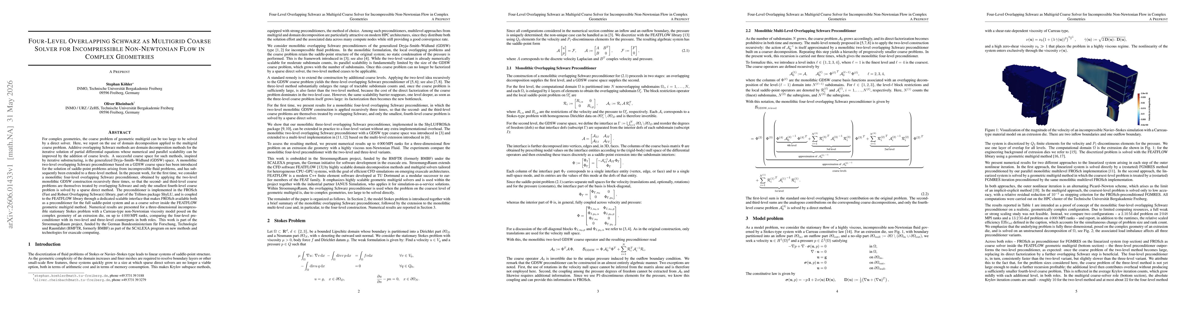 Thumbnail for Four-Level Overlapping Schwarz as Multigrid Coarse Solver for Incompressible Non-Newtonian Flow in Complex Geometries