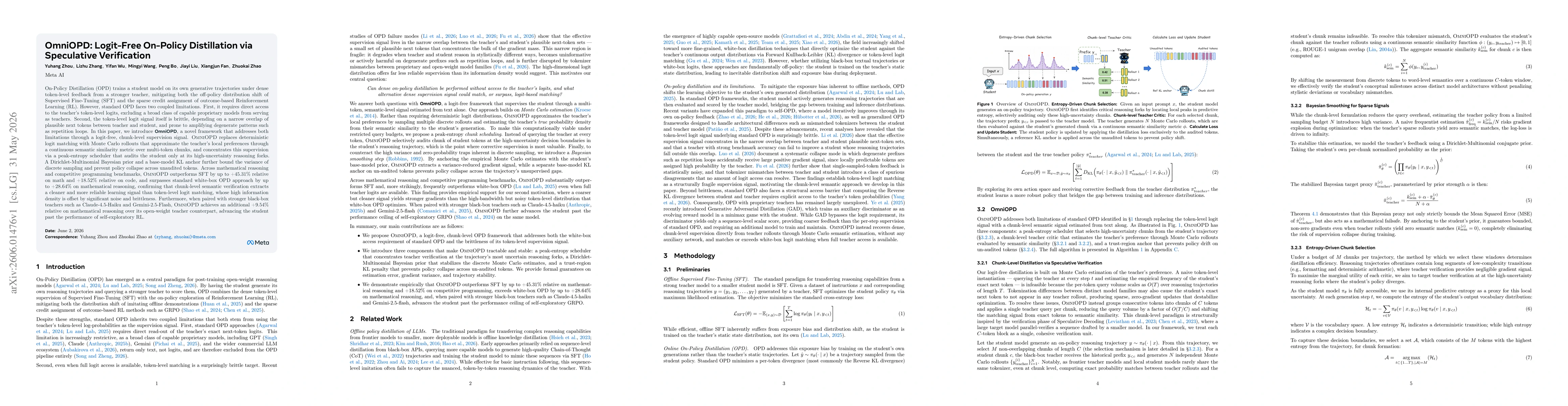 Thumbnail for OmniOPD: Logit-Free On-Policy Distillation via Speculative Verification