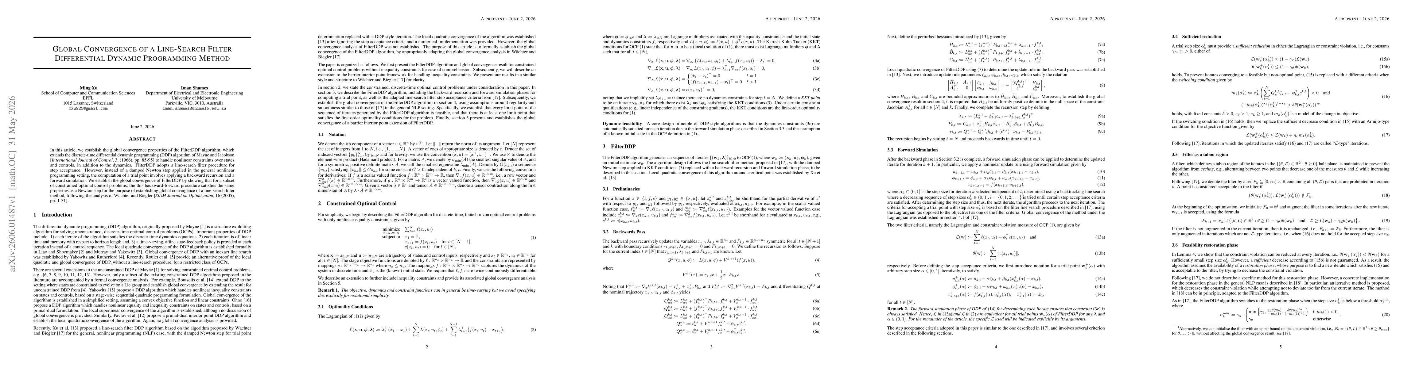 Thumbnail for Global Convergence of a Line-Search Filter Differential Dynamic Programming Method