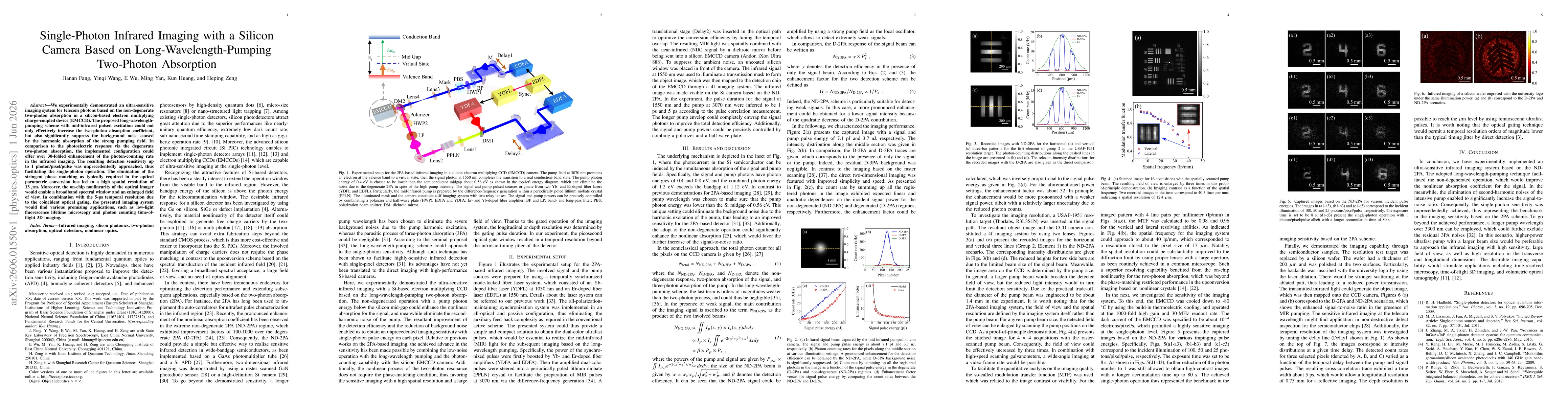 Thumbnail for Single-Photon Infrared Imaging with a Silicon Camera Based on Long-Wavelength-Pumping Two-Photon Absorption