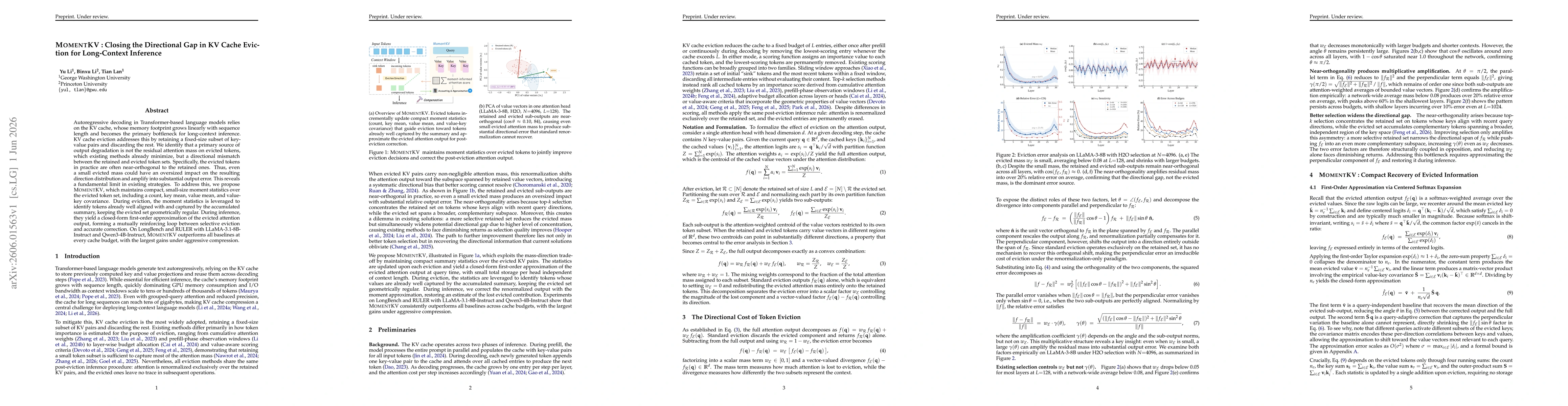 Thumbnail for MomentKV: Closing the Directional Gap in KV Cache Eviction for Long-Context Inference