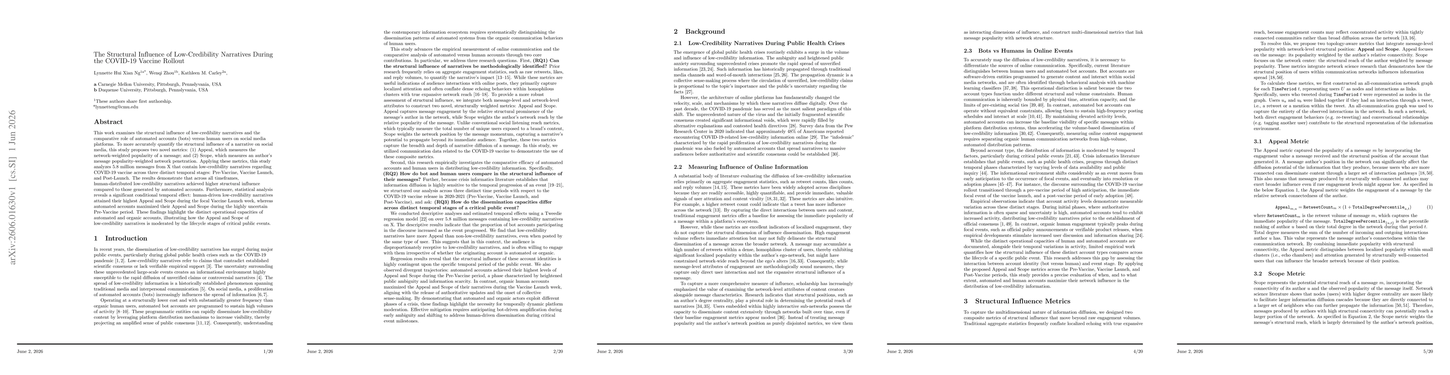 Thumbnail for The Structural Influence of Low-Credibility Narratives During the COVID-19 Vaccine Rollout