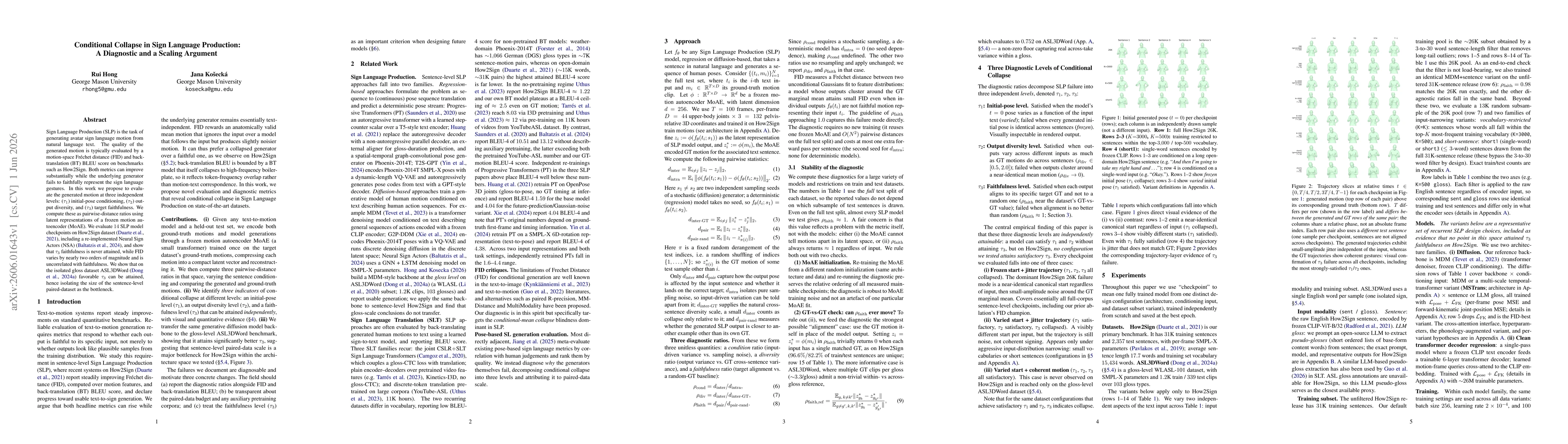 Thumbnail for Conditional Collapse in Sign Language Production: A Diagnostic and a Scaling Argument