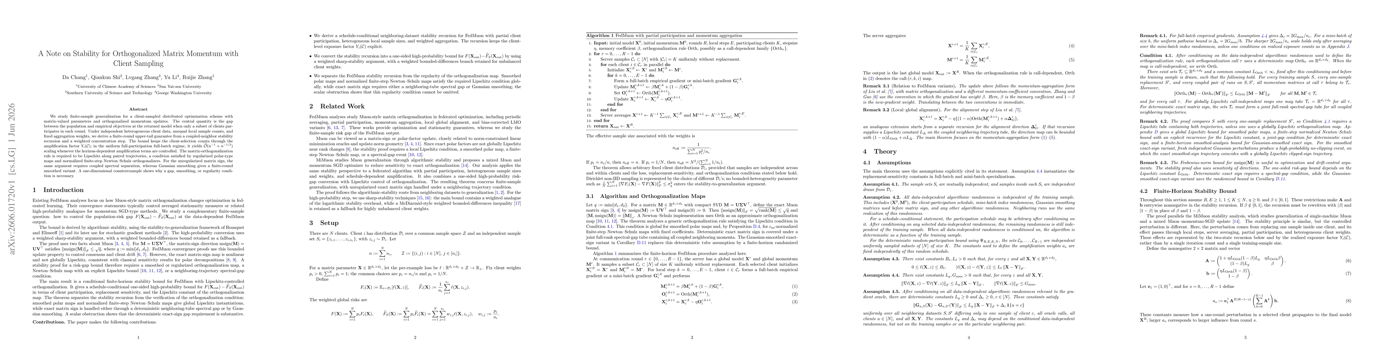 Thumbnail for A Note on Stability for Orthogonalized Matrix Momentum with Client Sampling