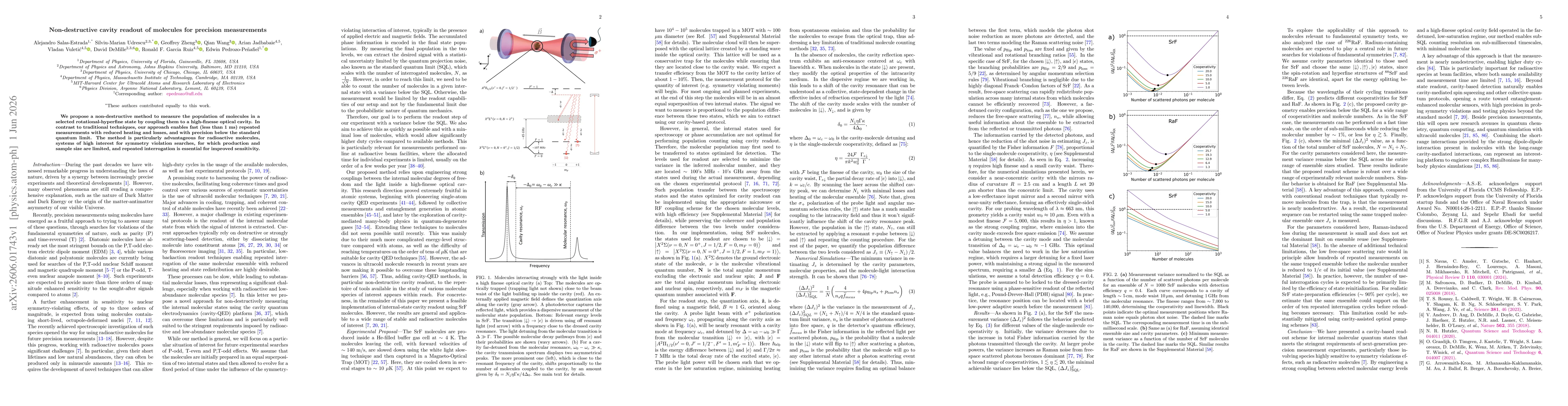 Thumbnail for Non-destructive cavity readout of molecules for precision measurements