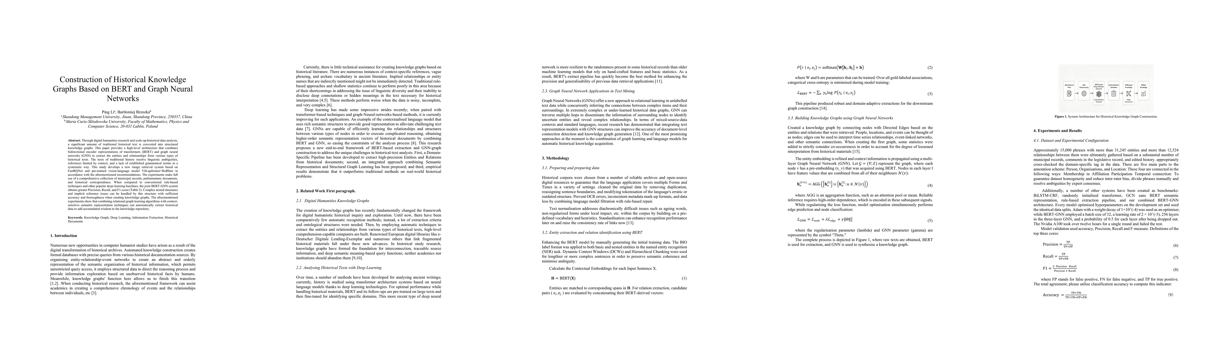 Thumbnail for Construction of Historical Knowledge Graphs Based on BERT and Graph Neural Networks