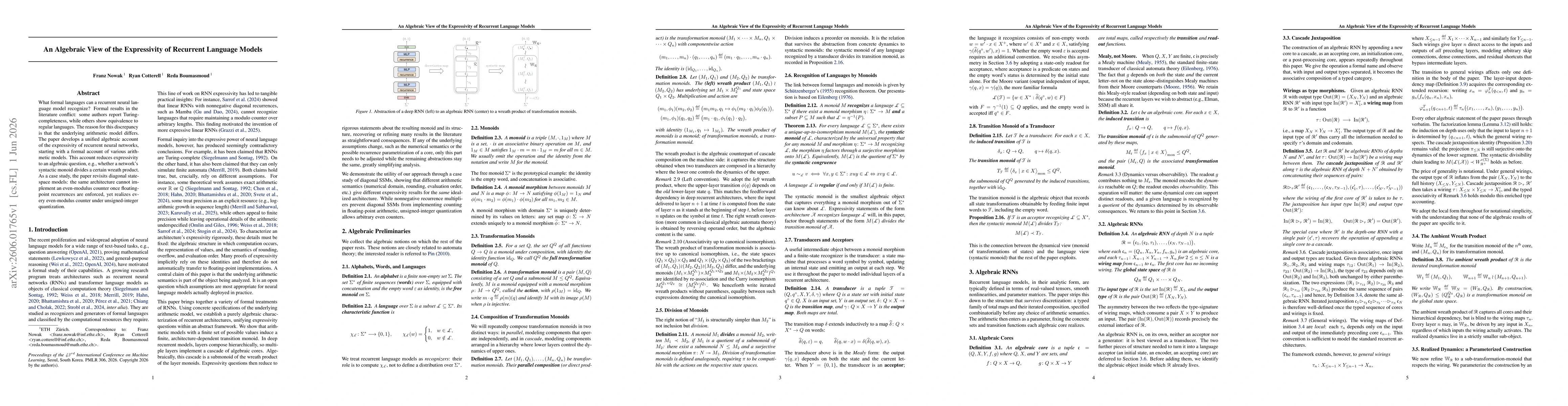 Thumbnail for An Algebraic View of the Expressivity of Recurrent Language Models