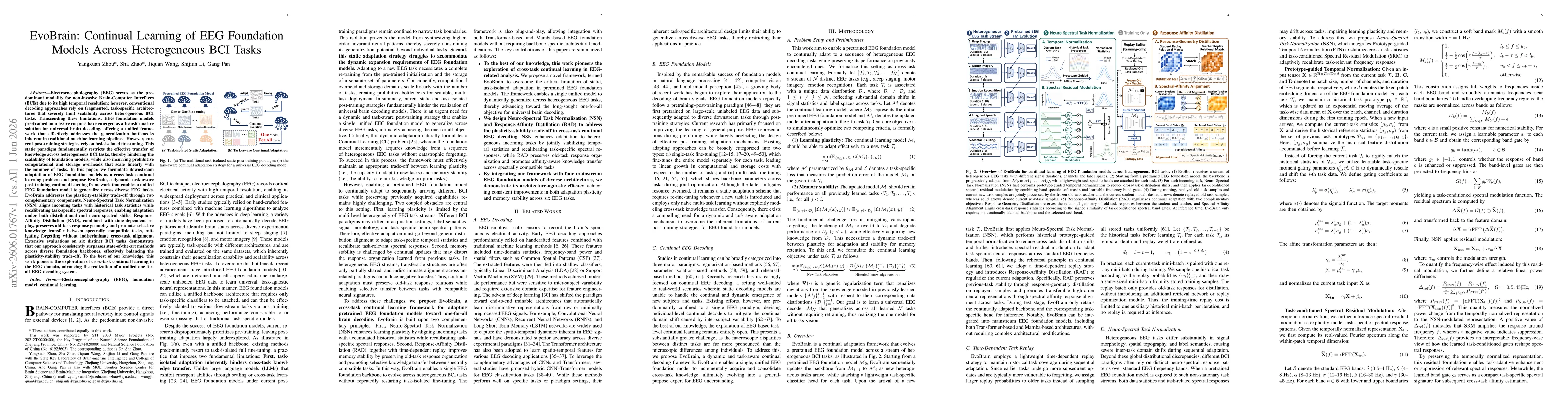 Thumbnail for EvoBrain: Continual Learning of EEG Foundation Models Across Heterogeneous BCI Tasks