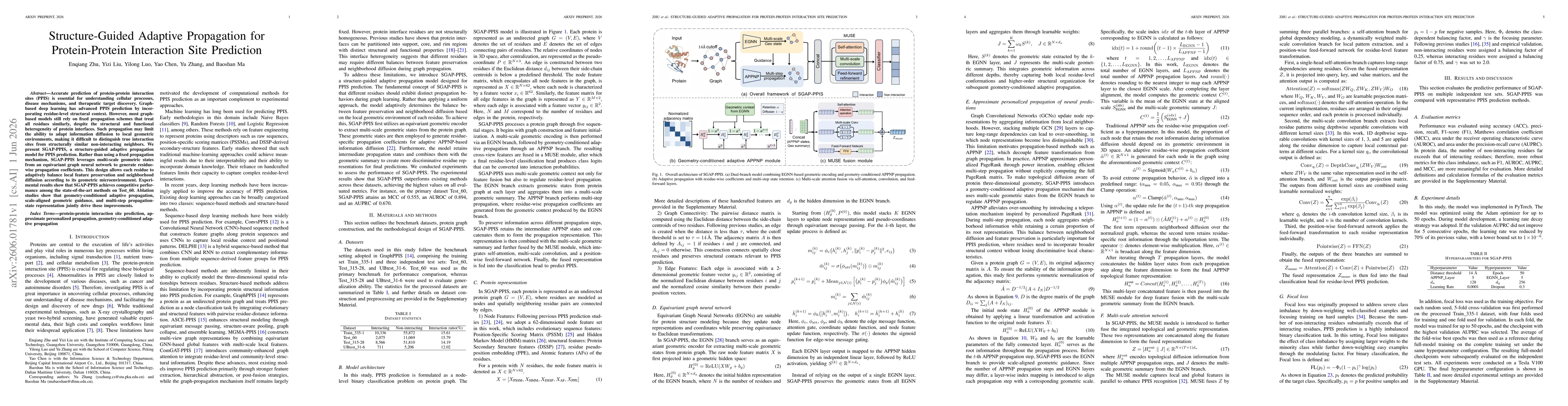 Thumbnail for Structure-Guided Adaptive Propagation for Protein-Protein Interaction Site Prediction