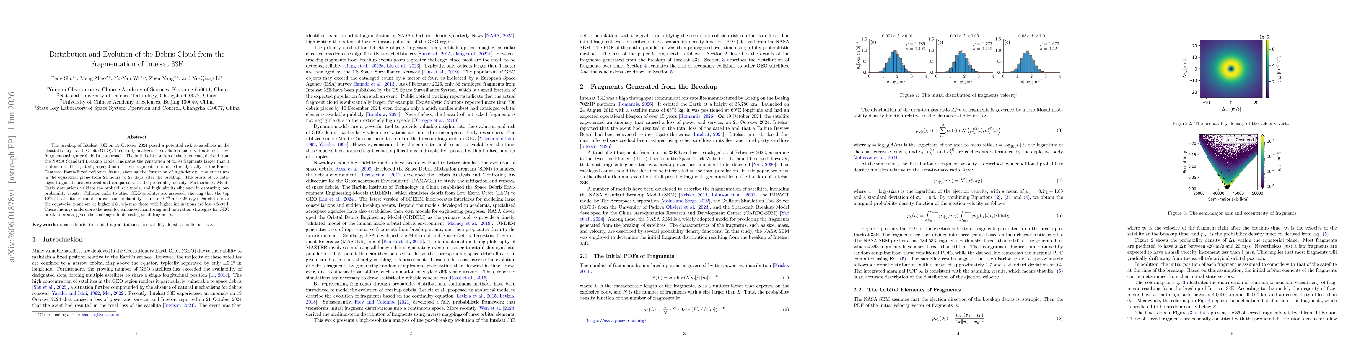 Thumbnail for Distribution and Evolution of the Debris Cloud from the Fragmentation of Intelsat 33E