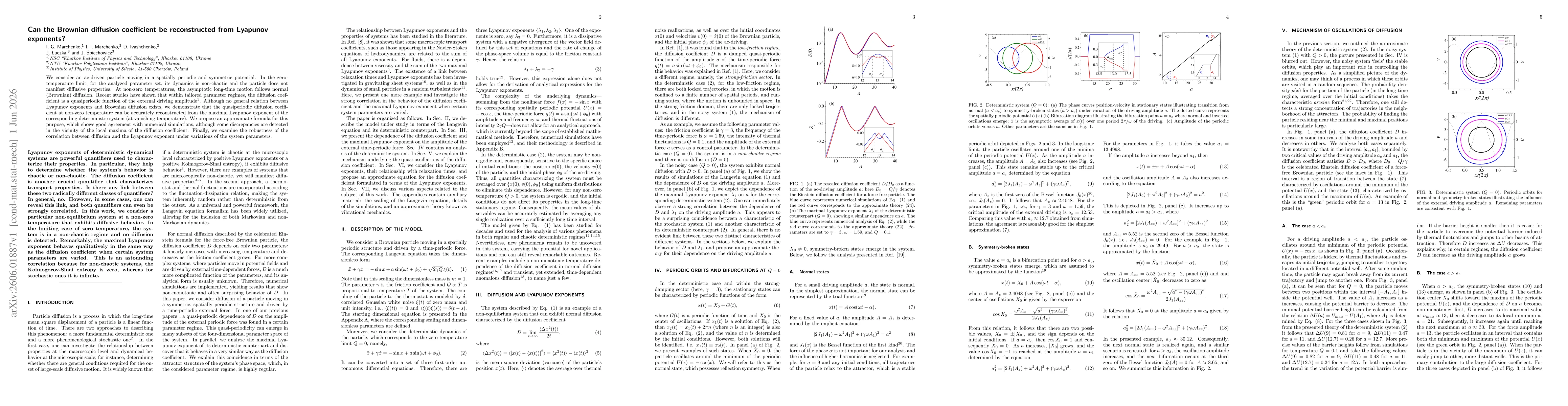 Thumbnail for Can the Brownian diffusion coefficient be reconstructed from Lyapunov exponents?