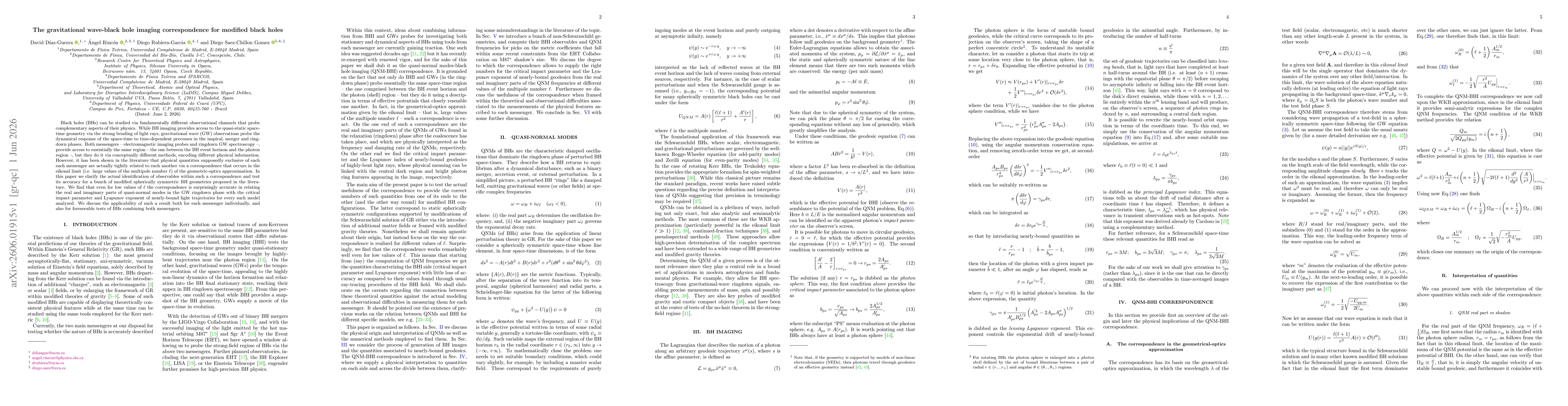 Thumbnail for The gravitational wave-black hole imaging correspondence for modified black holes