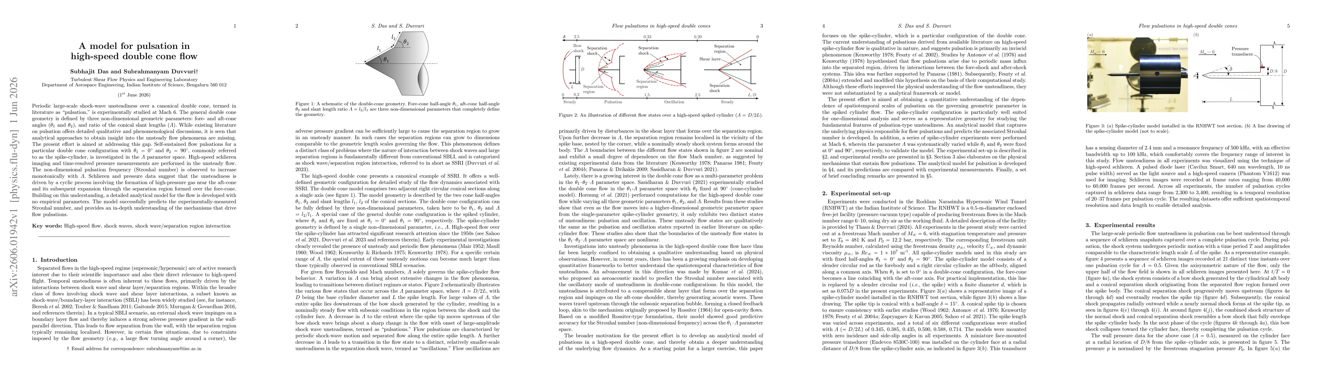 Thumbnail for A model for pulsation in high-speed double cone flow