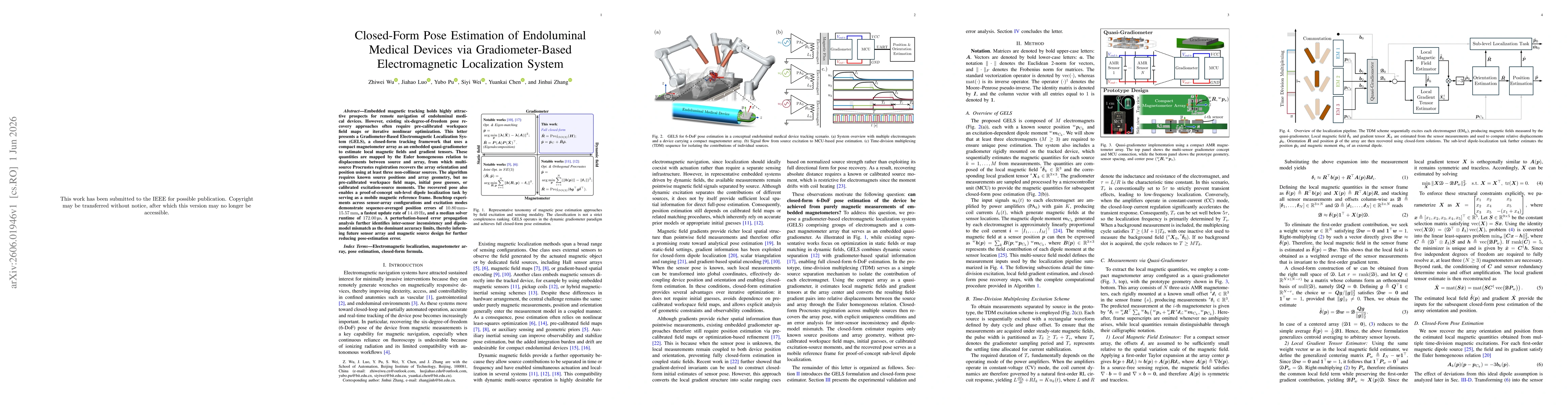 Thumbnail for Closed-Form Pose Estimation of Endoluminal Medical Devices via Gradiometer-Based Electromagnetic Localization System