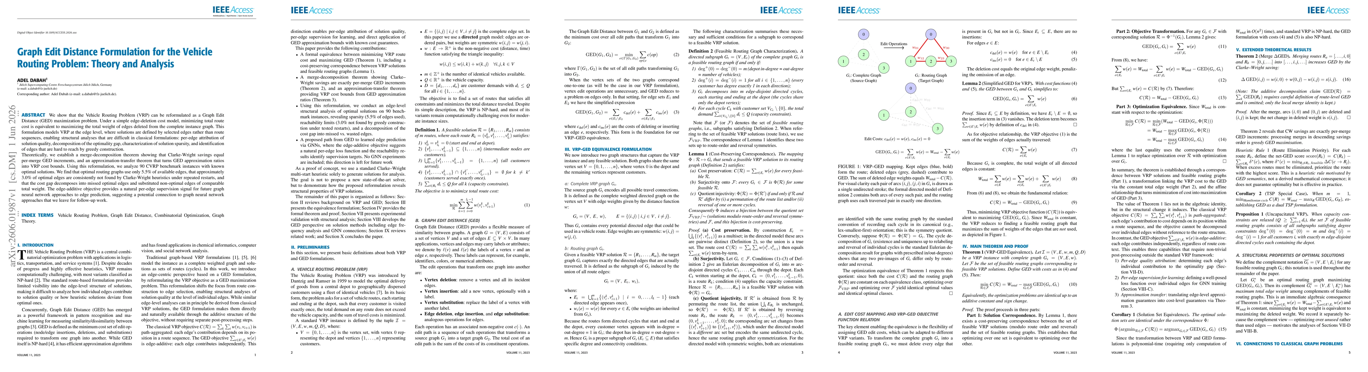 Thumbnail for Graph Edit Distance Formulation for the Vehicle Routing Problem: Theory and Analysis