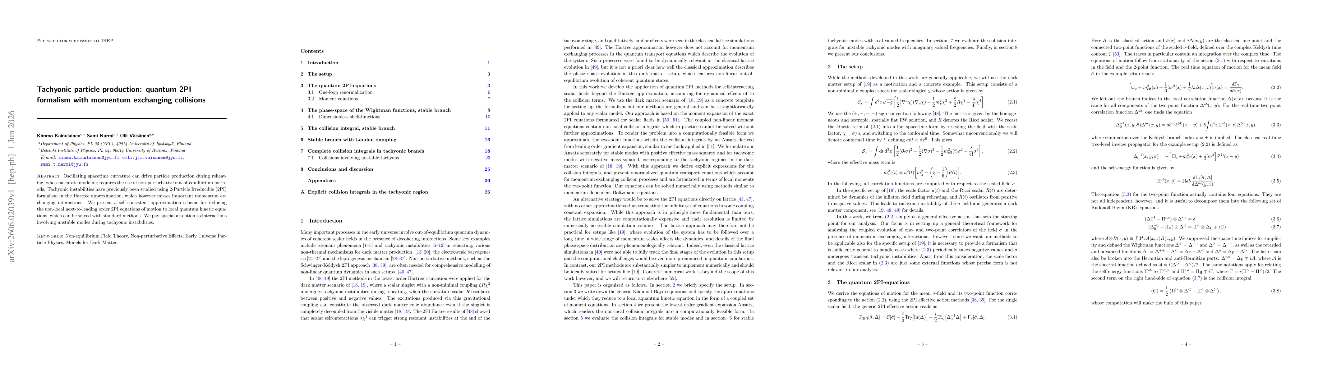 Thumbnail for Tachyonic particle production: quantum 2PI formalism with momentum exchanging collisions