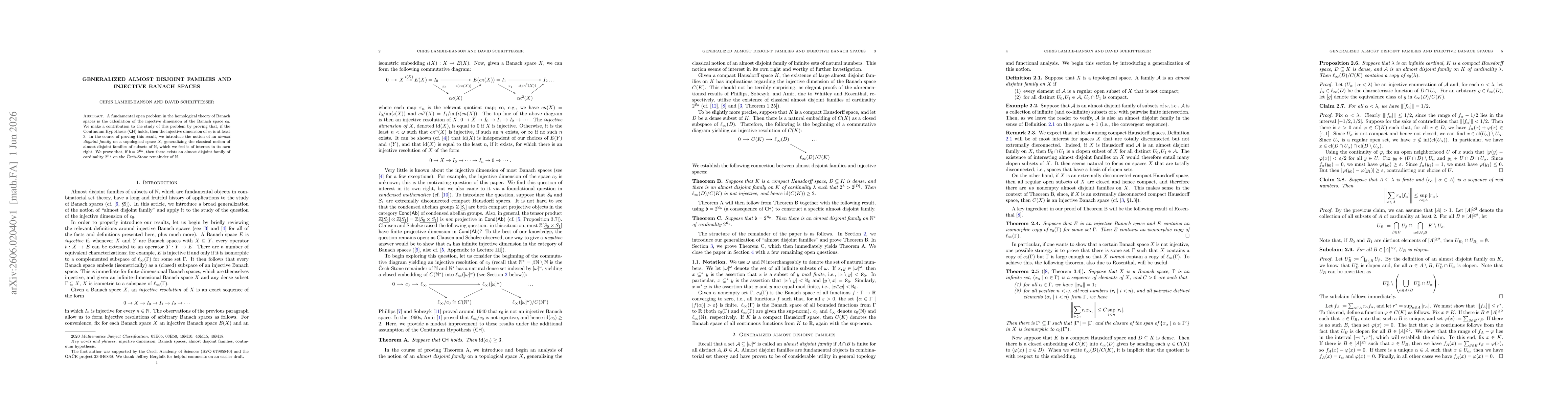 Thumbnail for Generalized almost disjoint families and injective Banach spaces