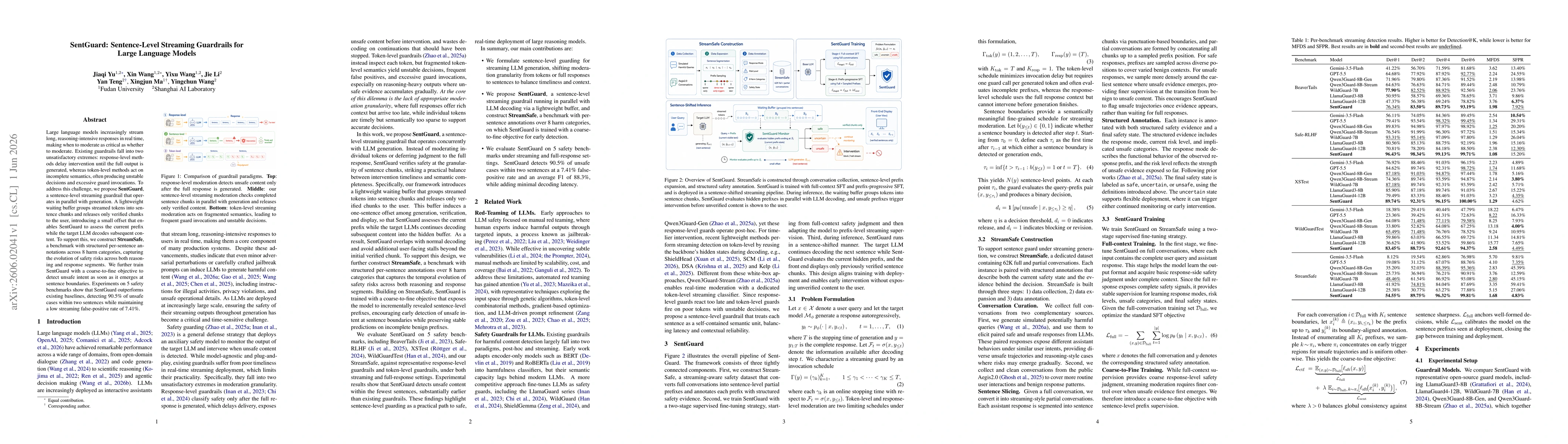 Thumbnail for SentGuard: Sentence-Level Streaming Guardrails for Large Language Models