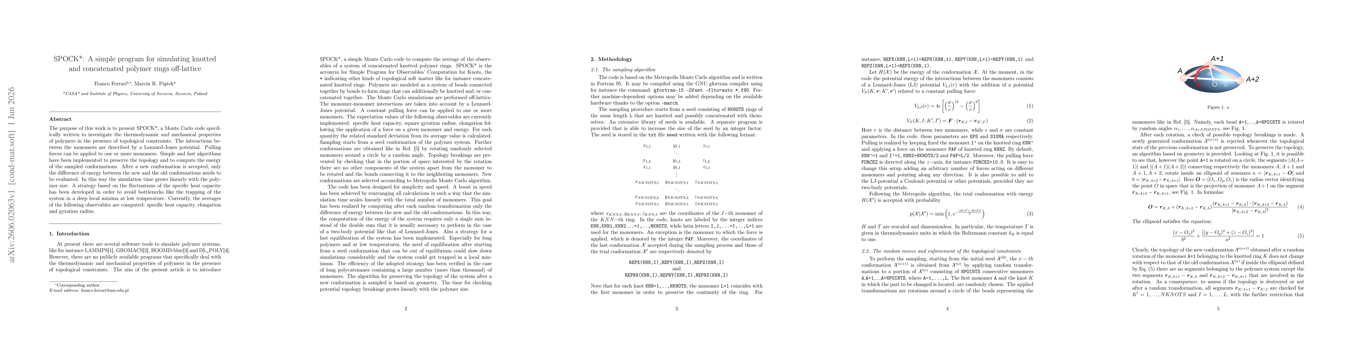 Thumbnail for SPOCK*: A simple program for simulating knotted and concatenated polymer rings off-lattice