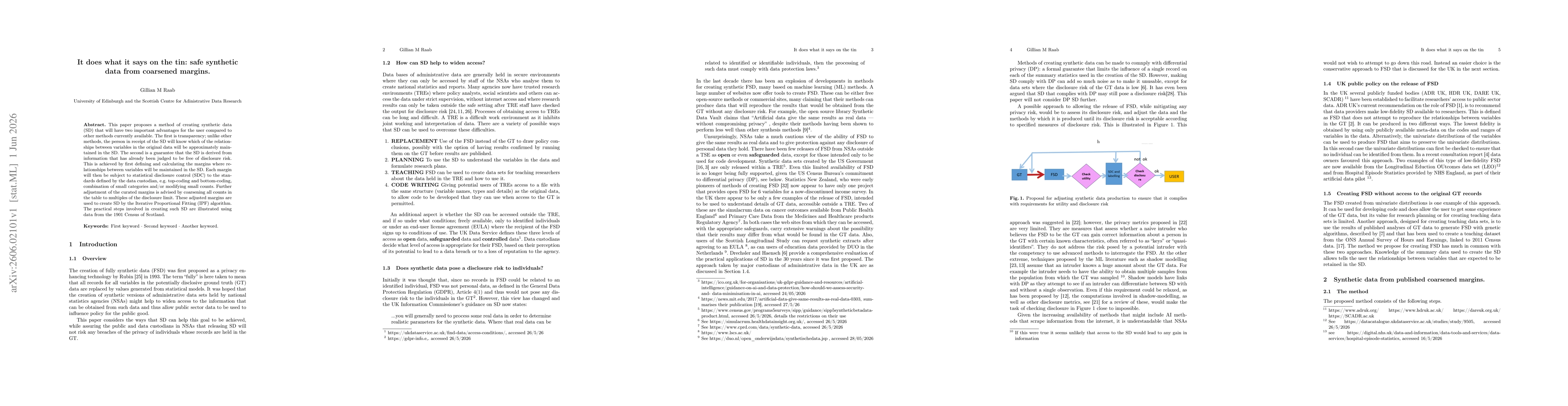 Thumbnail for It does what it says on the tin: safe synthetic data from coarsened margins