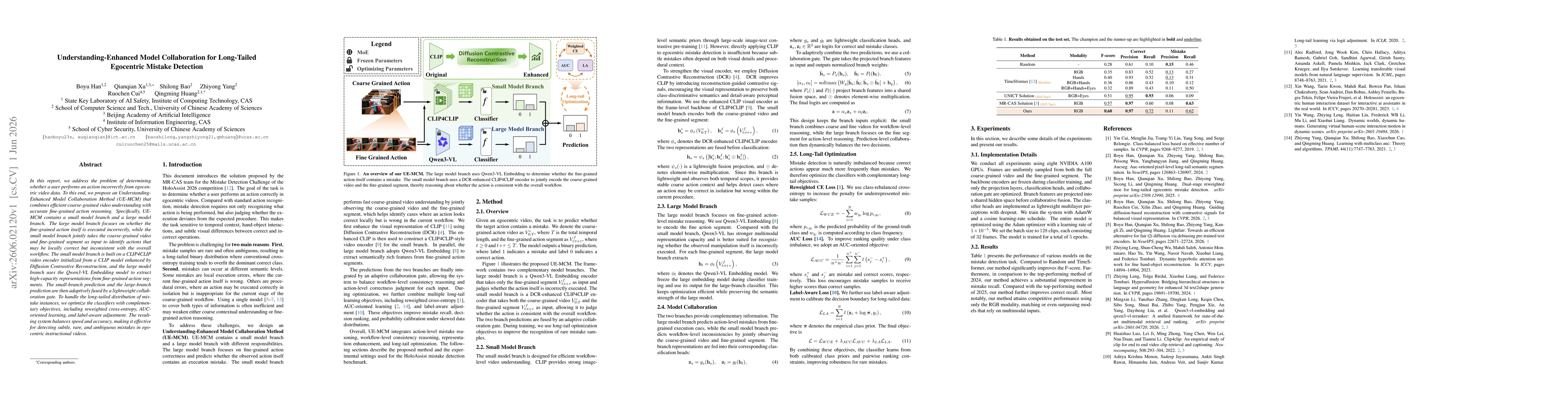 Thumbnail for Understanding-Enhanced Model Collaboration for Long-Tailed Egocentric Mistake Detection