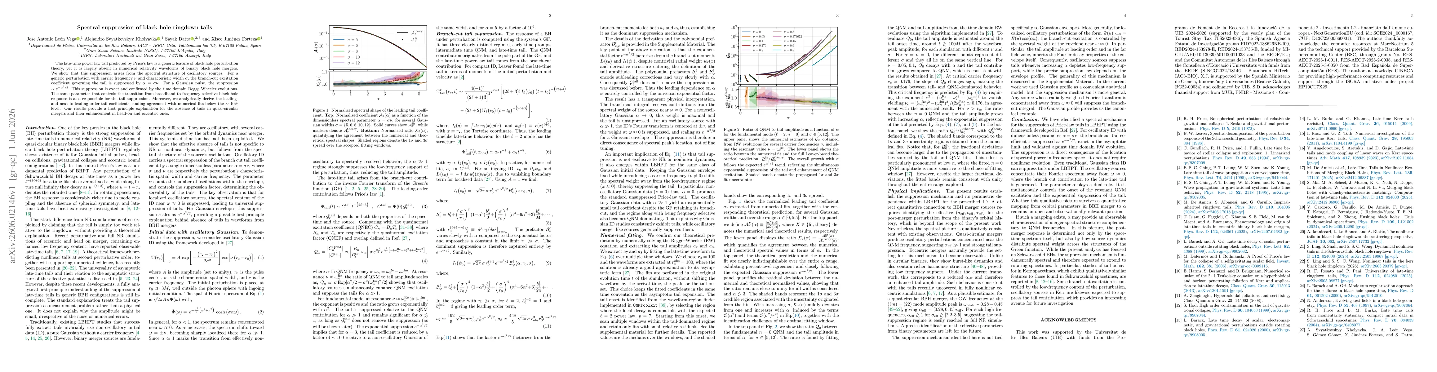 Thumbnail for Spectral suppression of black hole ringdown tails