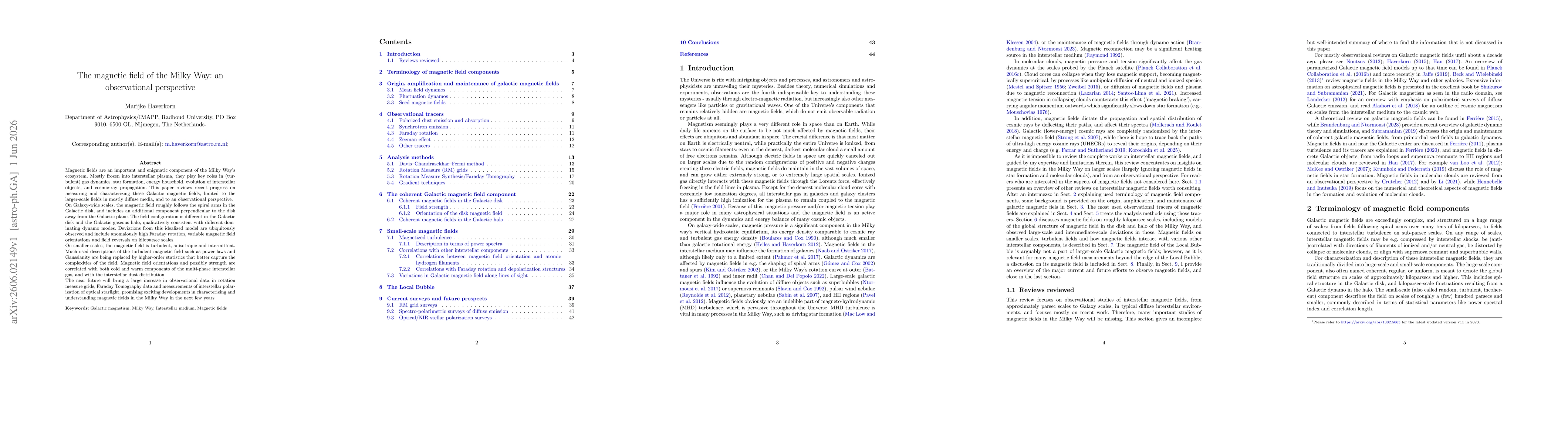 Thumbnail for The magnetic field of the Milky Way: an observational perspective