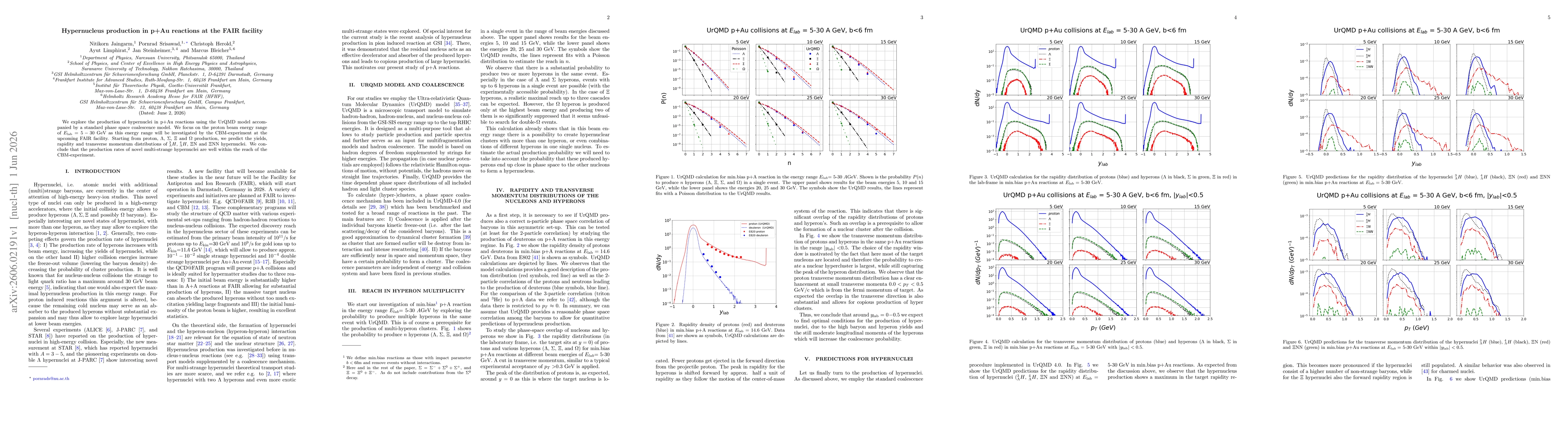 Thumbnail for Hypernucleus production in p+Au reactions at the FAIR facility