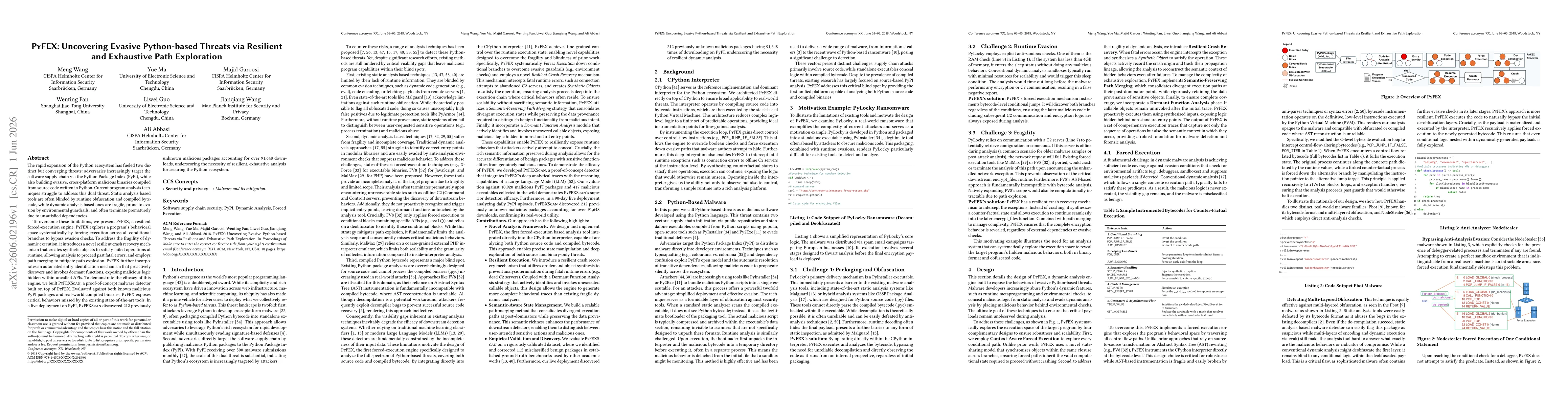 Thumbnail for PyFEX: Uncovering Evasive Python-based Threats via Resilient and Exhaustive Path Exploration