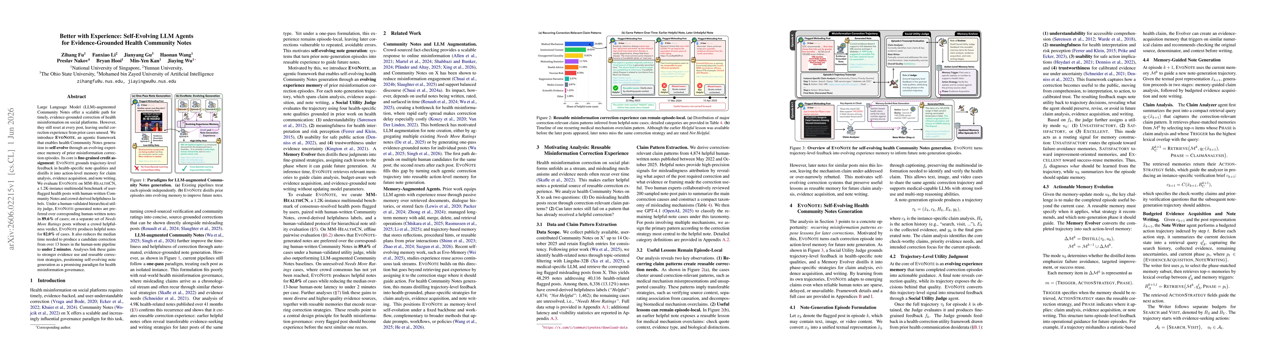 Thumbnail for Better with Experience: Self-Evolving LLM Agents for Evidence-Grounded Health Community Notes