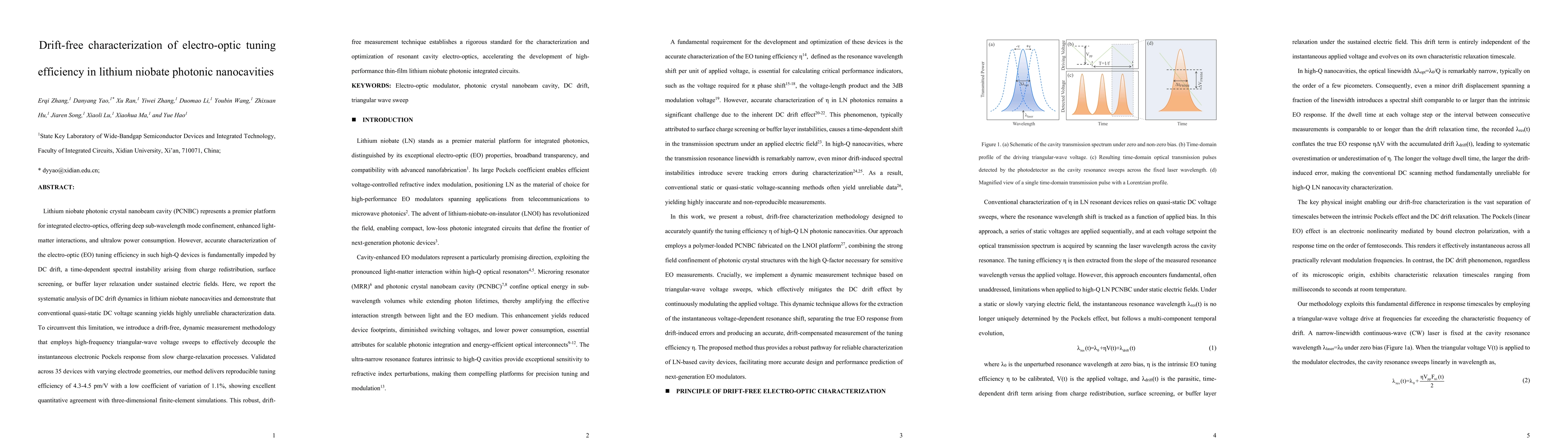 Thumbnail for Drift-free characterization of electro-optic tuning efficiency in lithium niobate photonic nanocavities