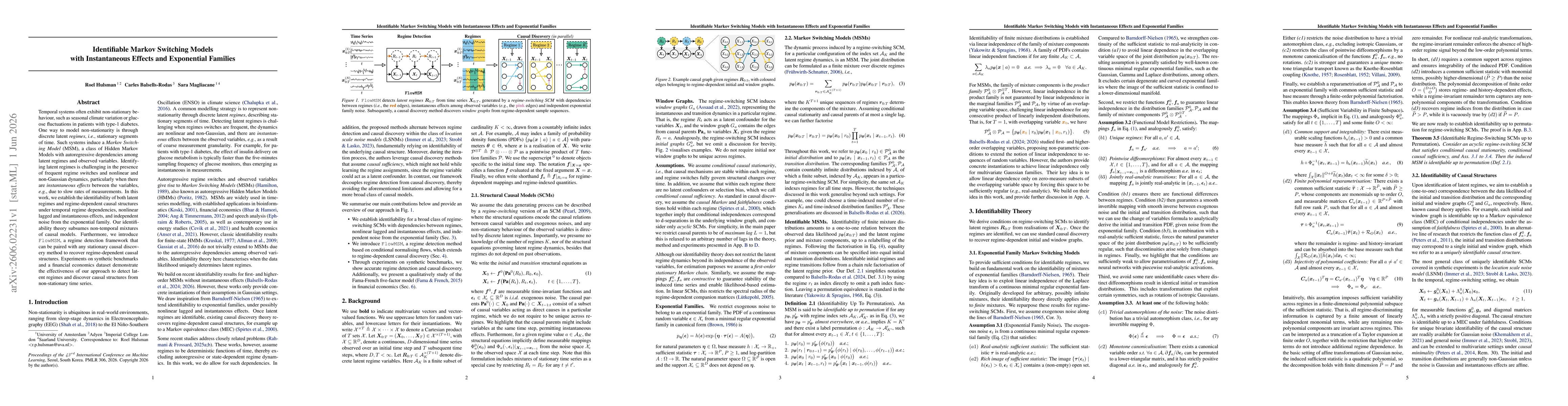 Thumbnail for Identifiable Markov Switching Models with Instantaneous Effects and Exponential Families
