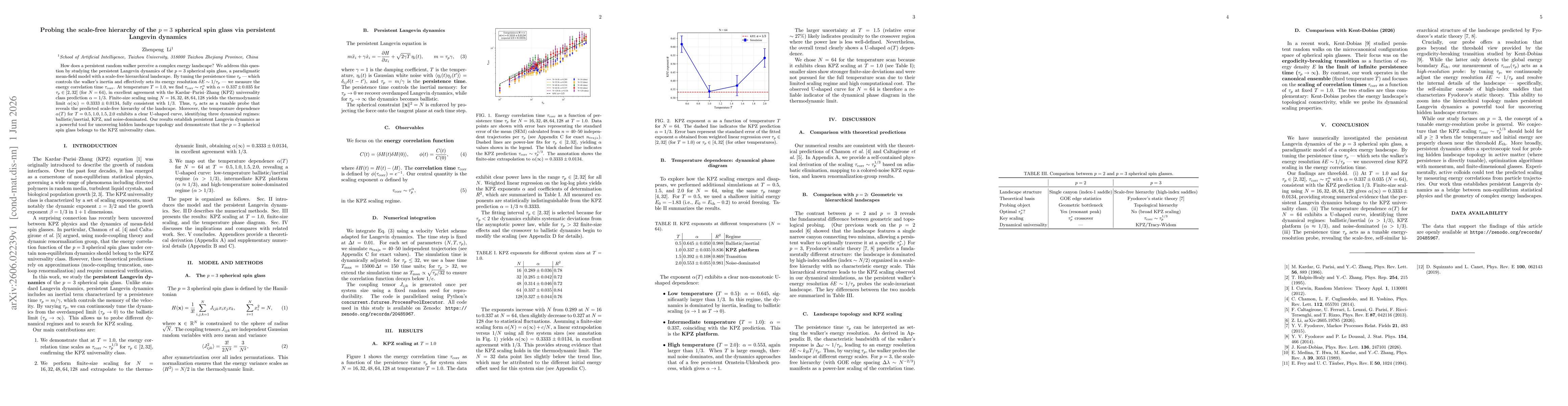 Thumbnail for Probing the scale-free hierarchy of the $p=3$ spherical spin glass via persistent Langevin dynamics