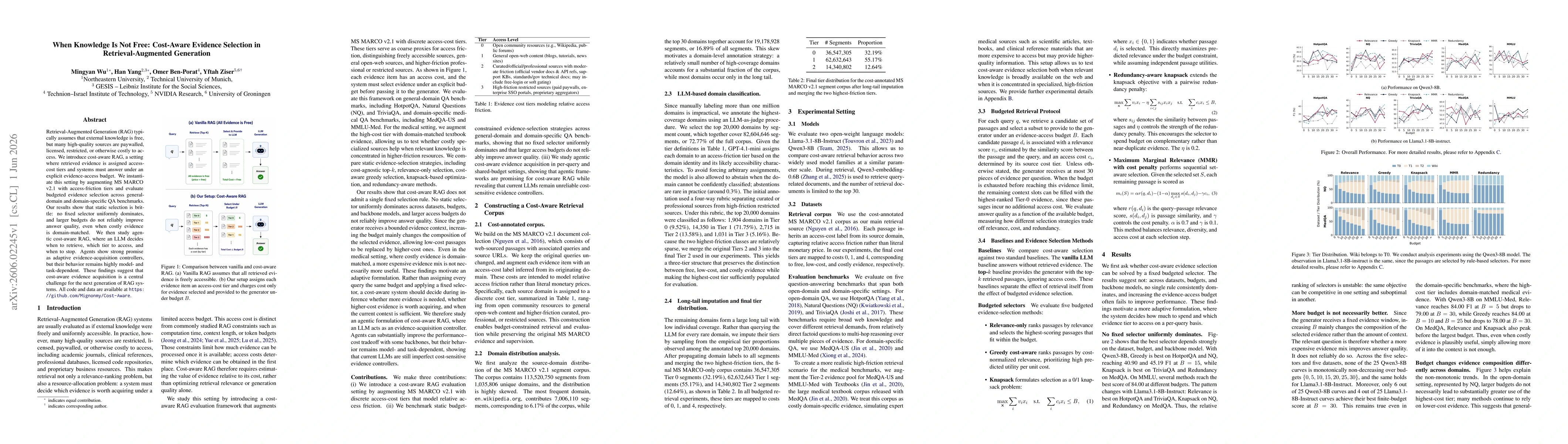 Thumbnail for When Knowledge Is Not Free: Cost-Aware Evidence Selection in Retrieval-Augmented Generation
